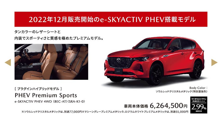 2022年12月販売開始のe-SKYACTIV PHEV搭載モデル