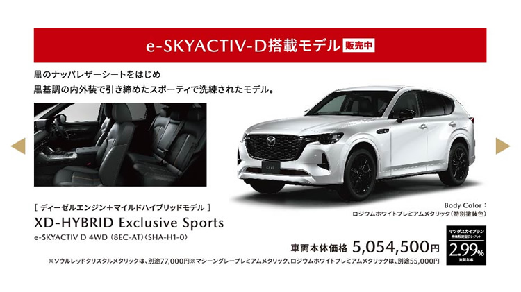 2022年9月販売開始のe-SKYACTIV-D搭載モデル