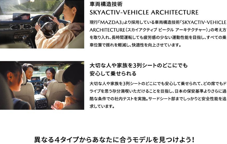 異なる4タイプからあなたに合うモデルを見つけよう！