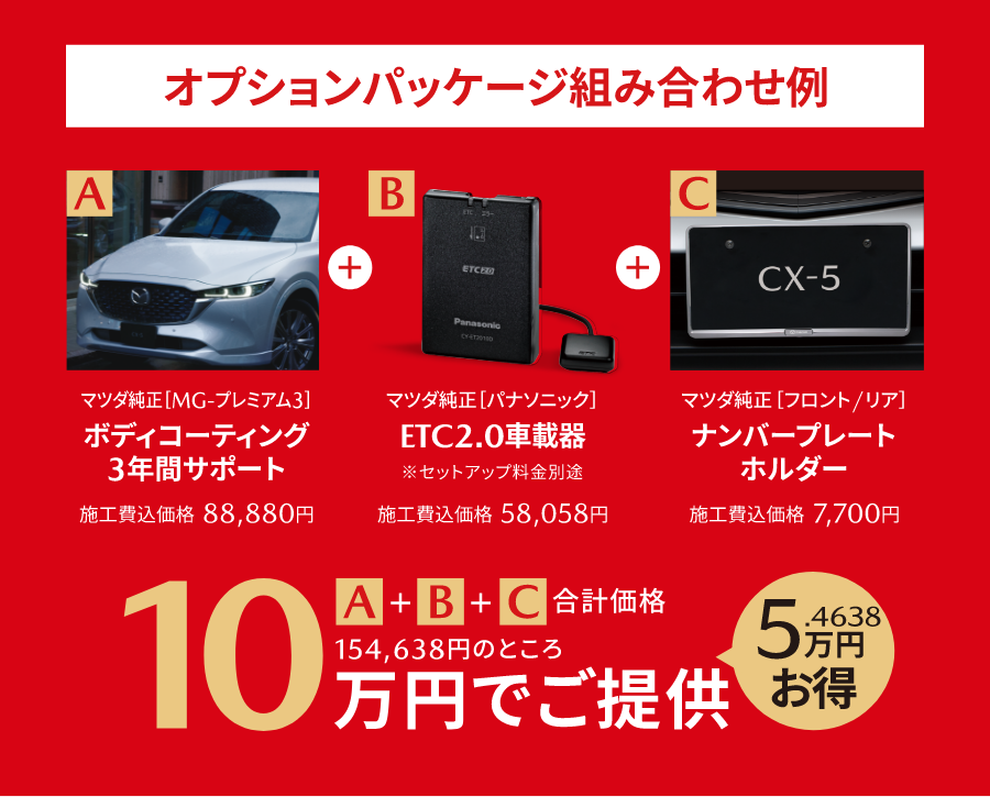 オプションパッケージ組み合わせ例