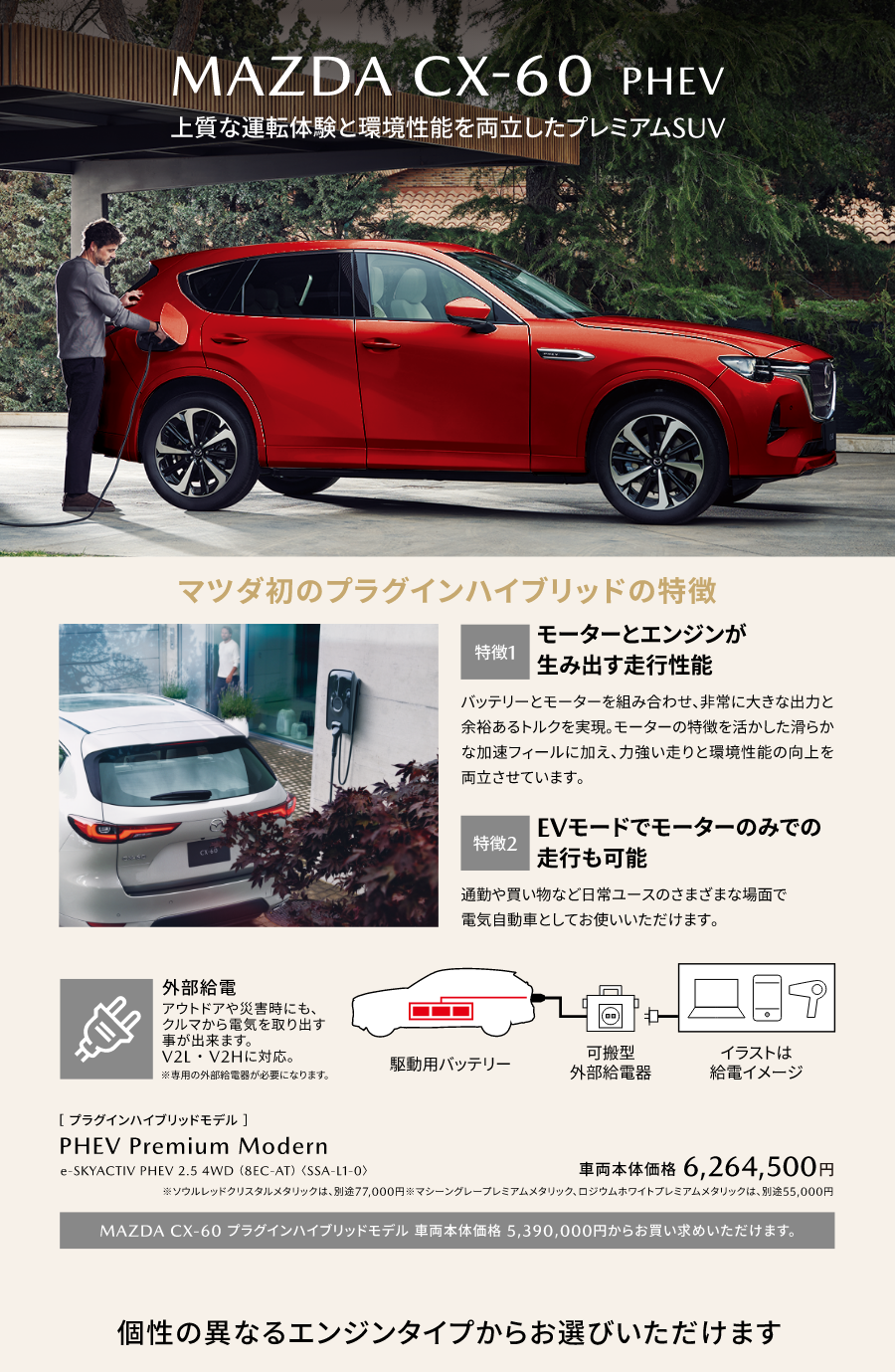 上質な運転体験と環境性能を両立したプレミアムSUV MAZDA CX-60 PHEV