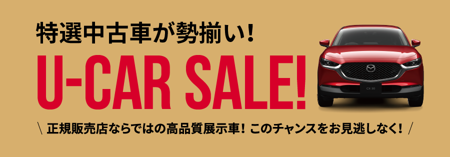 特選中古車が勢揃い!U-CAR SALE!