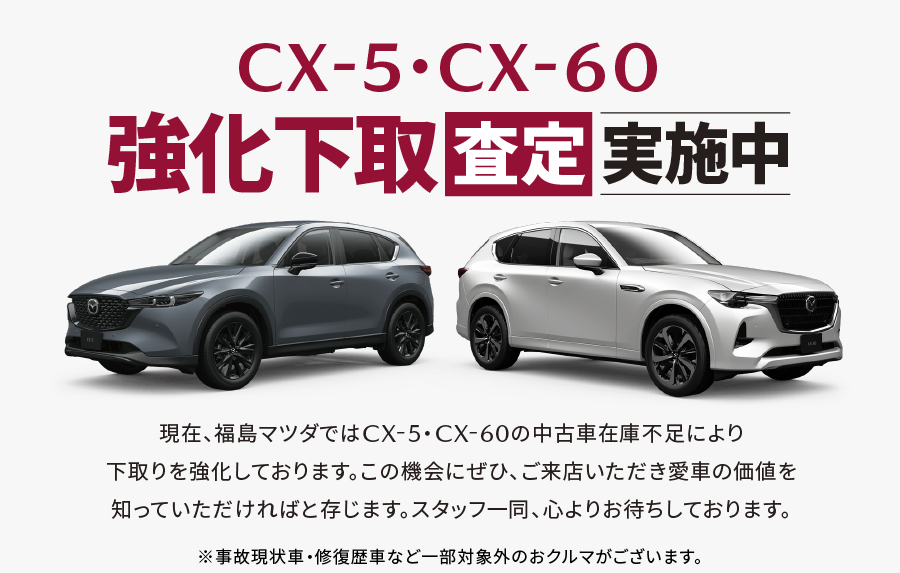 CX-5・CX-60 強化下取査定実施中