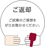 ご返却 | ご試乗のご感想をぜひお聞かせください。