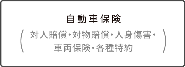 自動車保険 | 対人賠償・対物賠償・人身障害 車両保険・各種特約